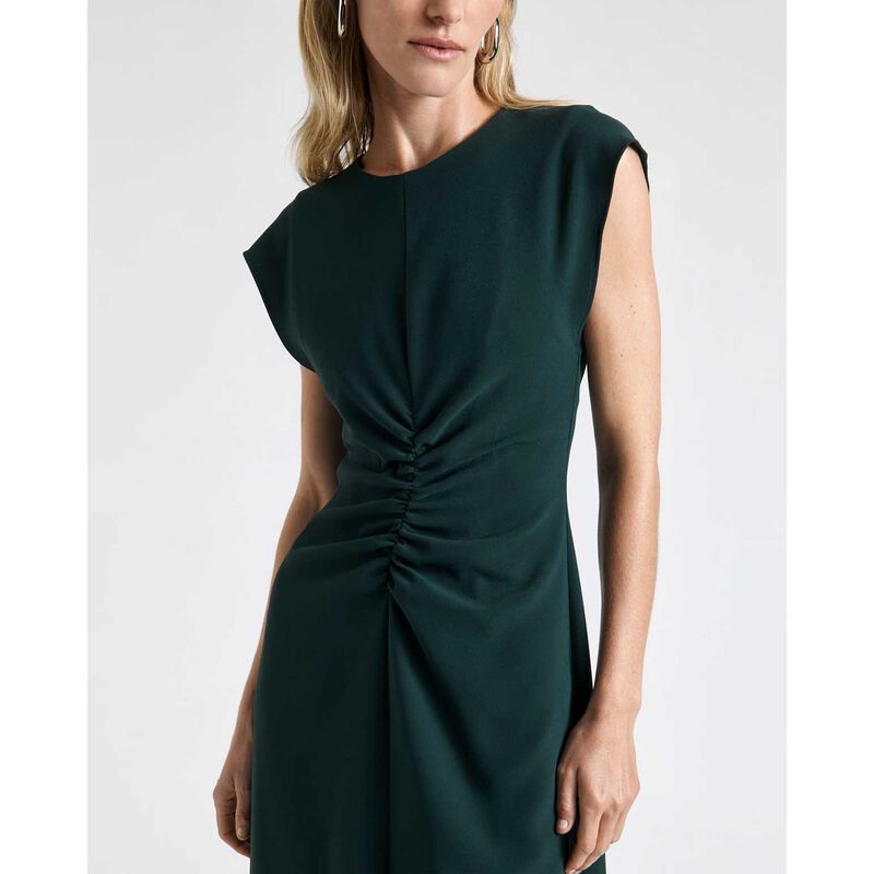 Cue Forest Crew Neck Ruched Midi Dress image number 2